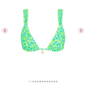 Kulani Kinis Green Floral Triangle Bikini Top